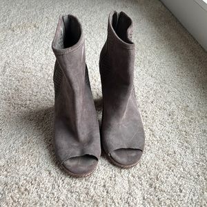 Chocolate Brown Peeptoe Booties